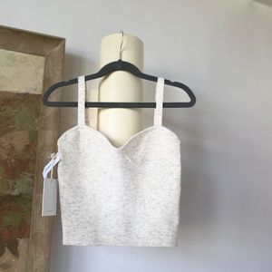 Aritzia Wilfred Sicily Sweater Bustier tank top, heather birch, 2xs/xxs